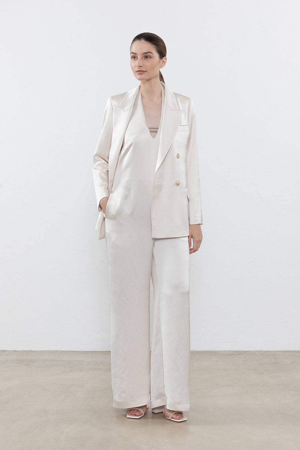 Peserico Blazer Doppiopetto In Raso Lucido