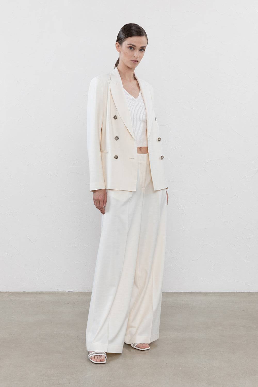 Peserico Blazer Doppiopetto In Tela Misto Viscosa