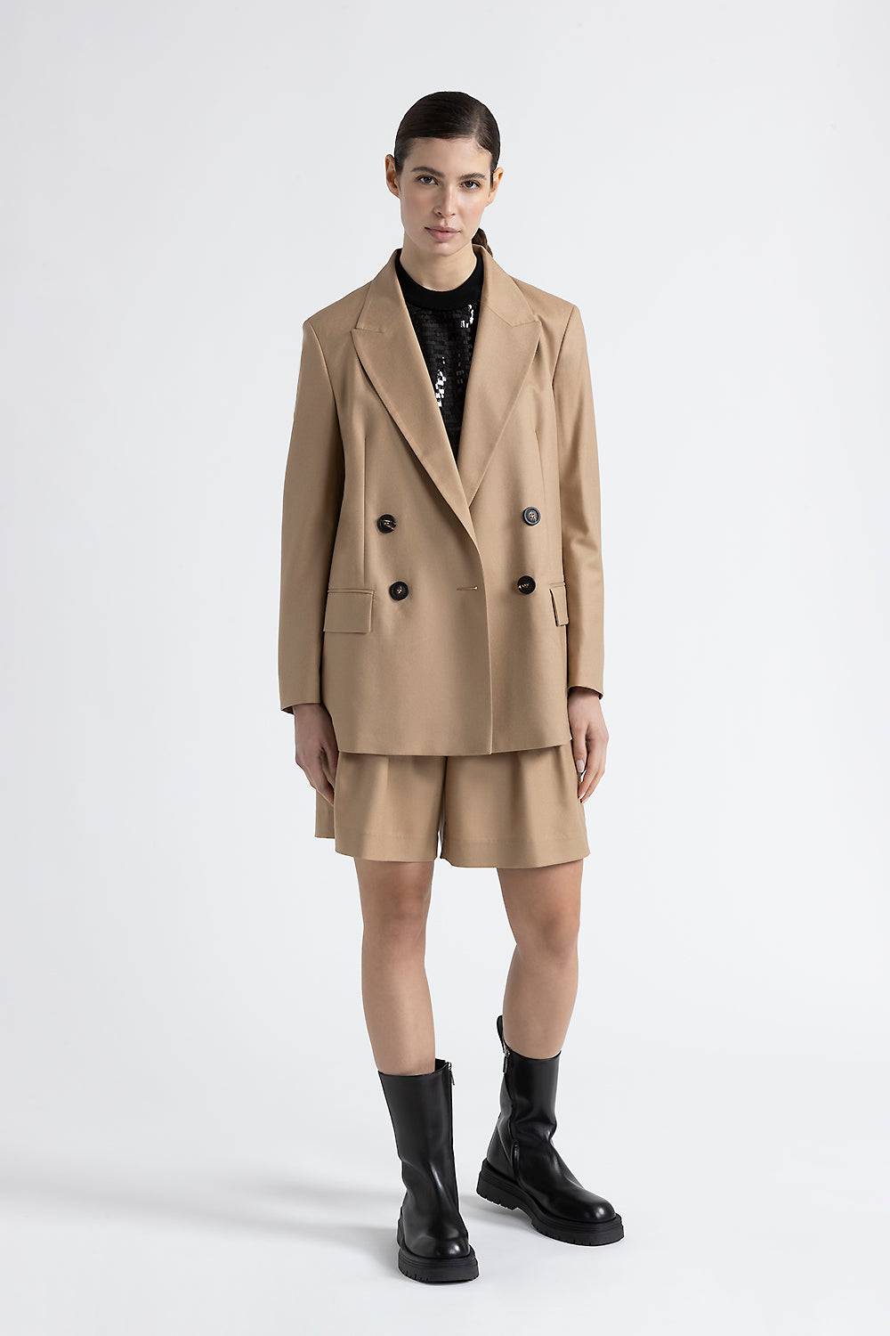 Peserico Blazer Doppiopetto Over In Lana