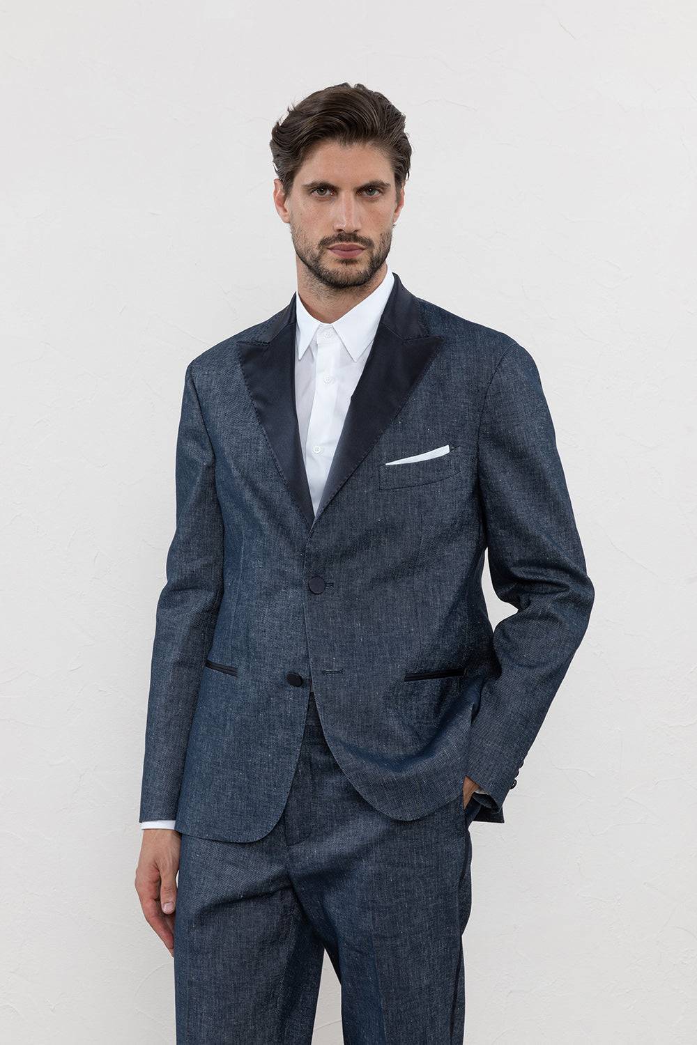 Peserico Blazer monopetto evening in lino cotone