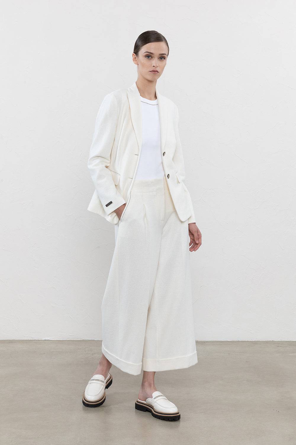 Peserico Blazer Monopetto In Jersey Di Lino Cotone