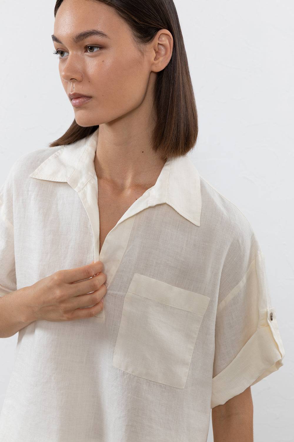 Peserico Blusa In Tela Di Puro Lino