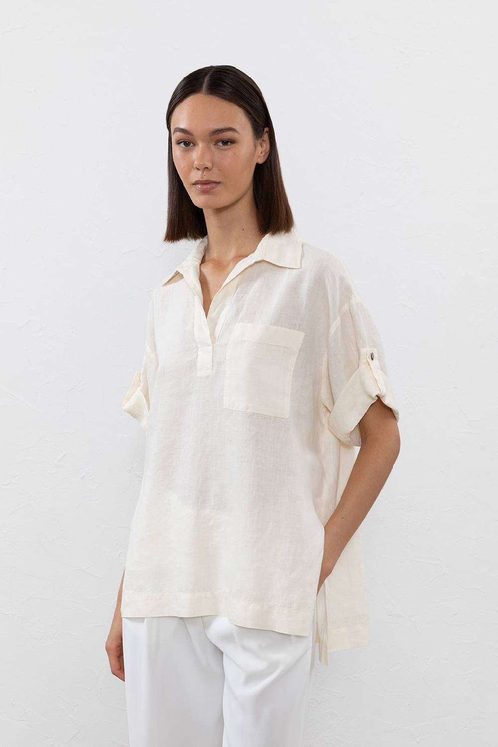 Peserico Blusa in tela di puro lino