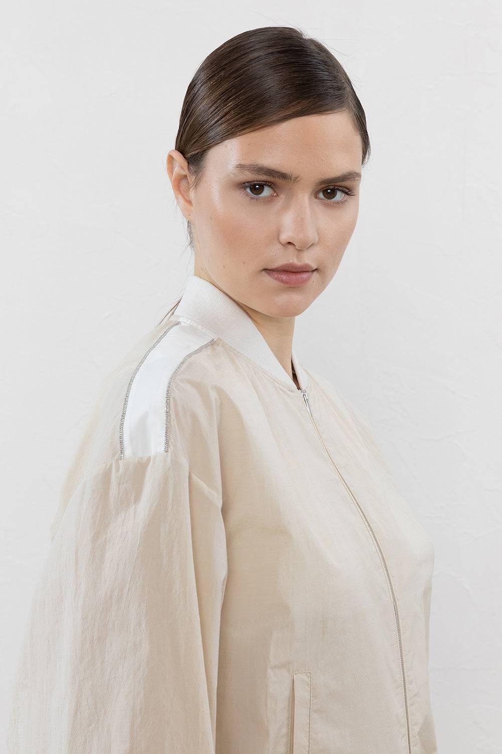 Peserico Bomber In Popeline Misto Cotone