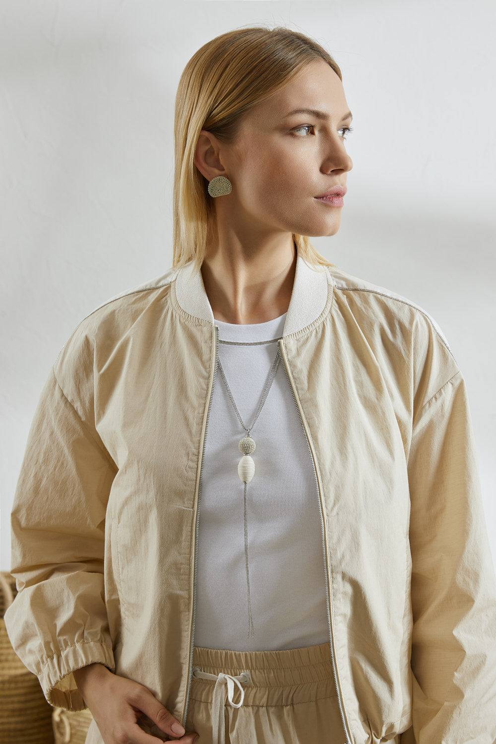 Peserico Bomber In Popeline Misto Cotone