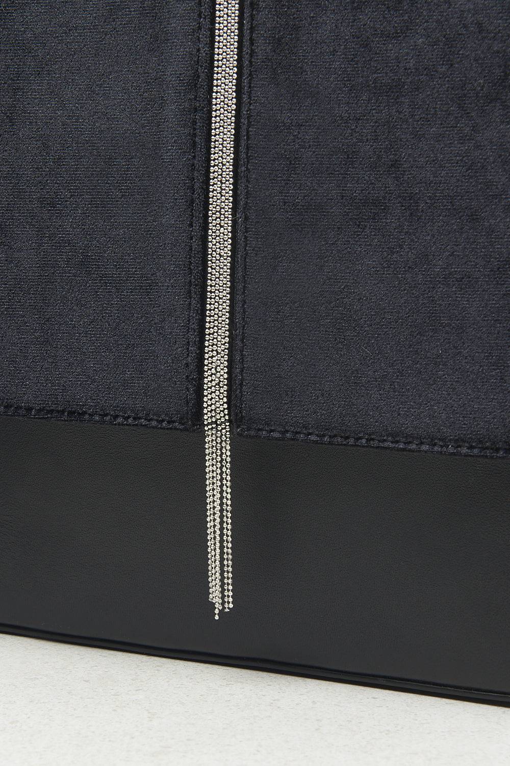 Peserico Borsa A Mano In Vera Pelle E Velluto