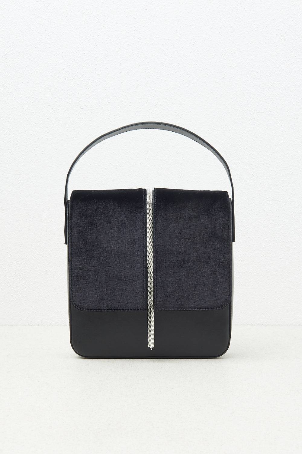 Peserico Borsa a mano in vera pelle e velluto