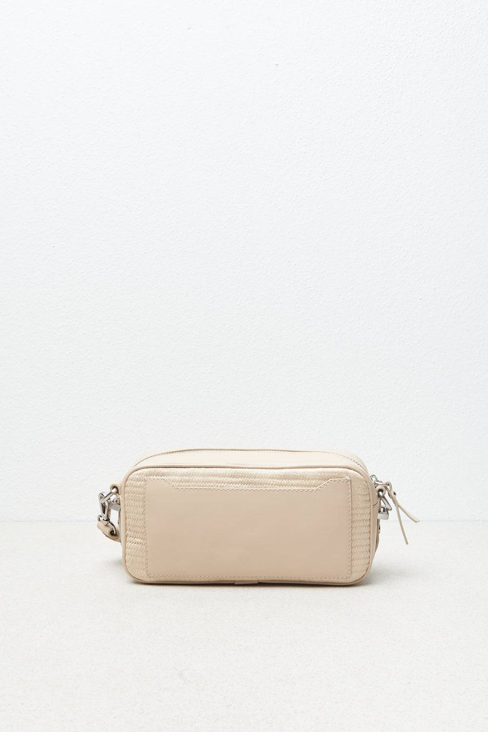 Peserico Borsa Crossbody In Vera Pelle E Tessuto