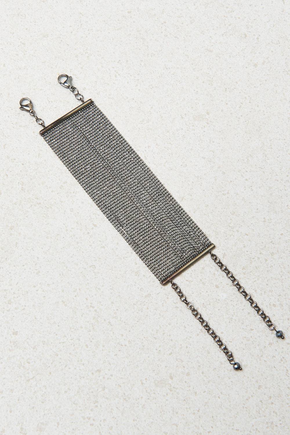 Peserico Bracciale A Fascia In Catena Punto Luce