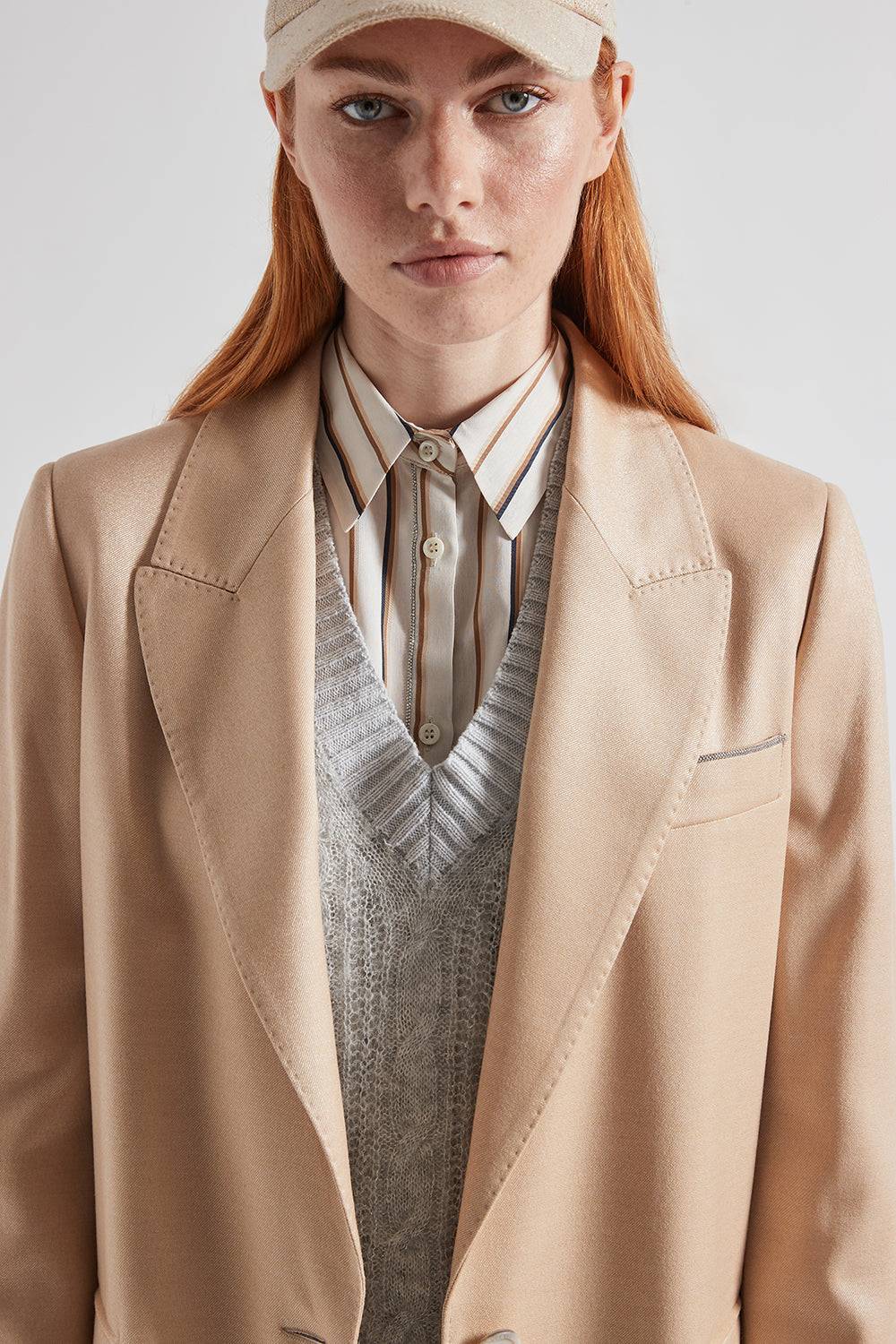 Peserico Camicia A Righe In Viscosa E Seta