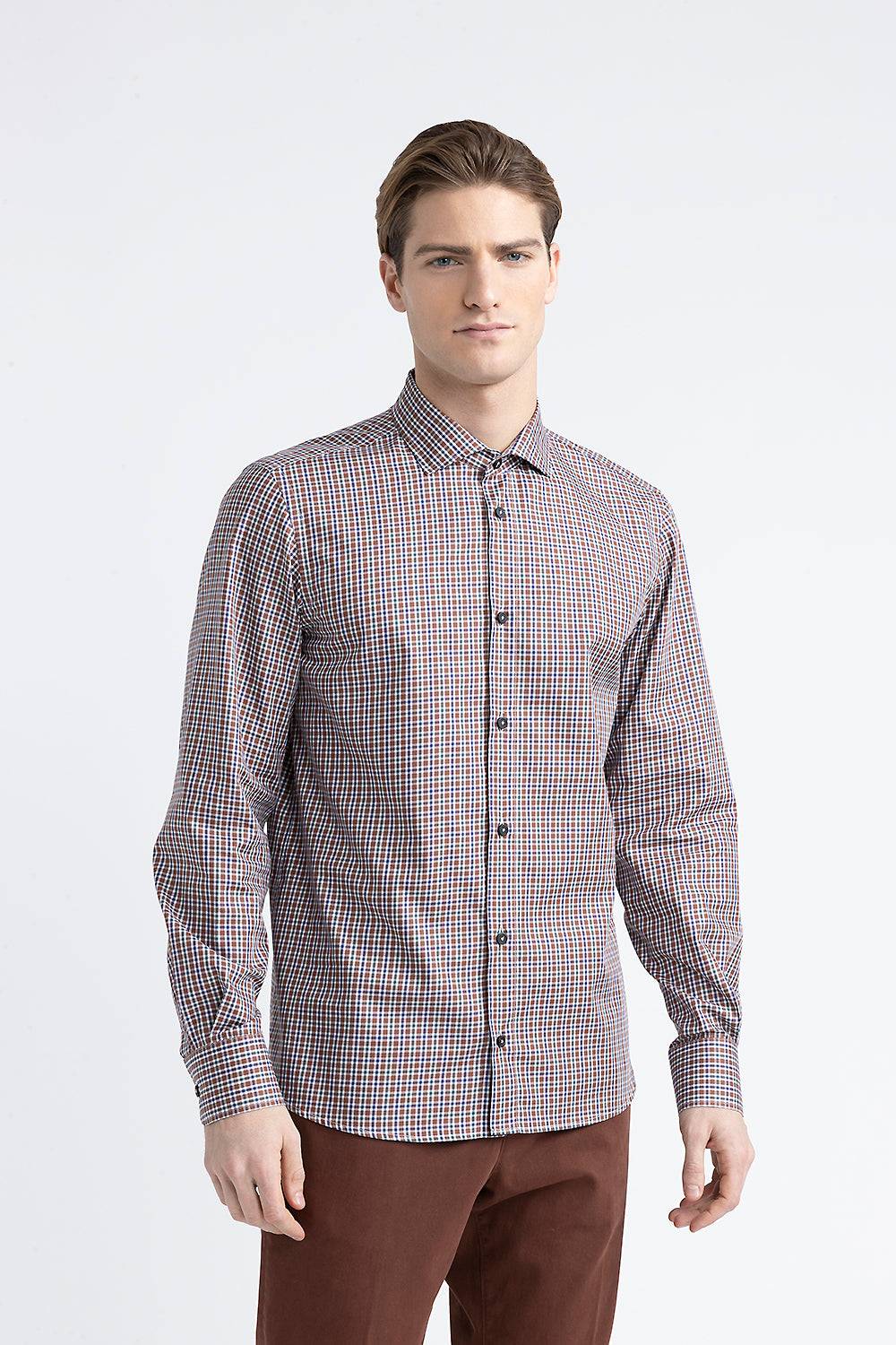 Peserico Camicia in cotone con micro check