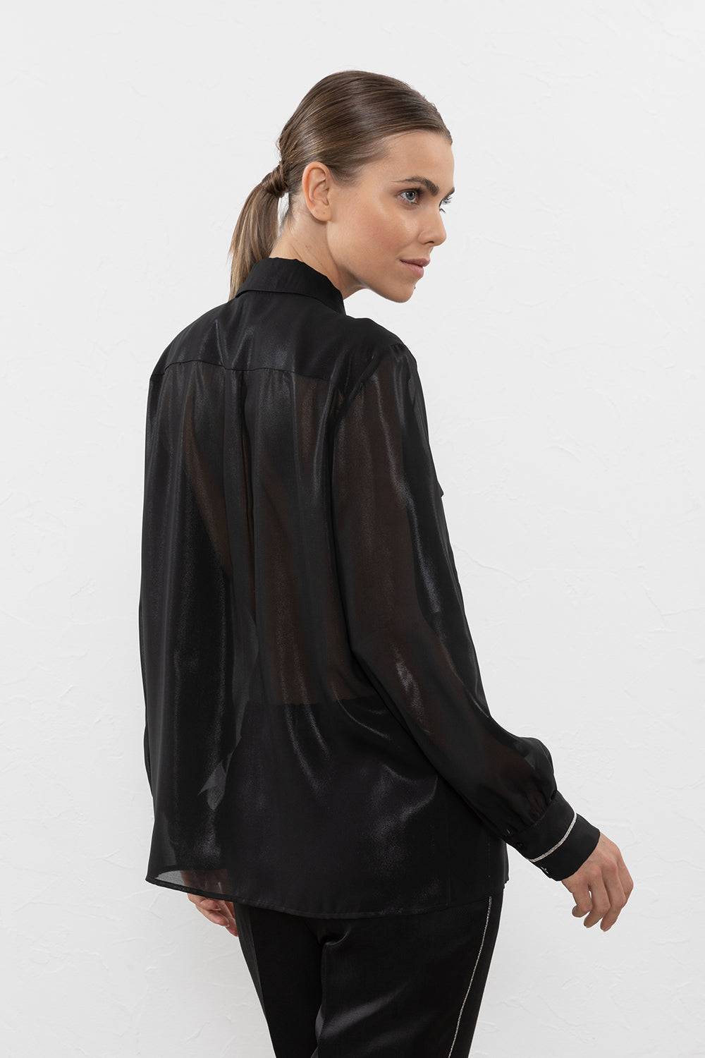 Peserico Camicia In Leggero Chiffon Laminato