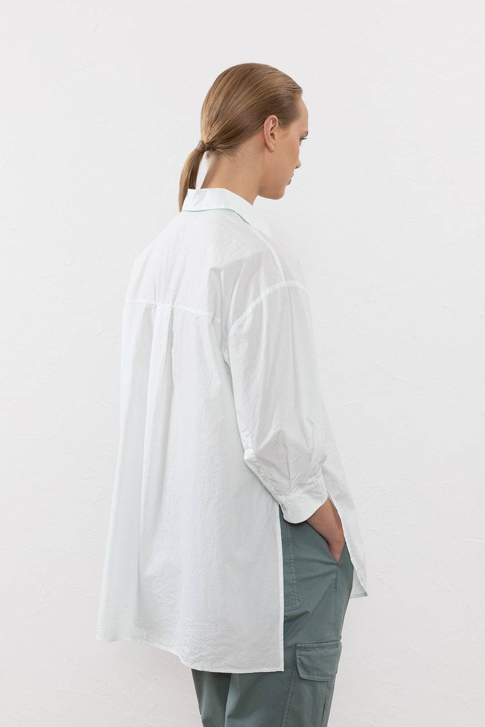 Peserico Camicia In Popeline Di Cotone Clean Unito