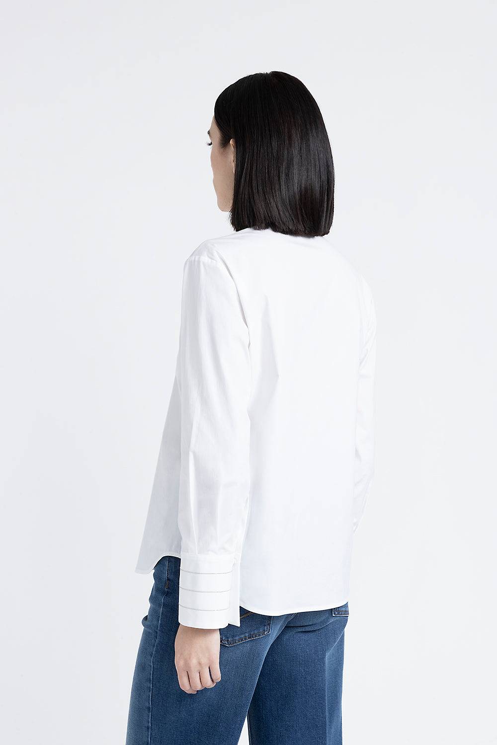 Peserico Camicia In Popeline Di Cotone Stretch