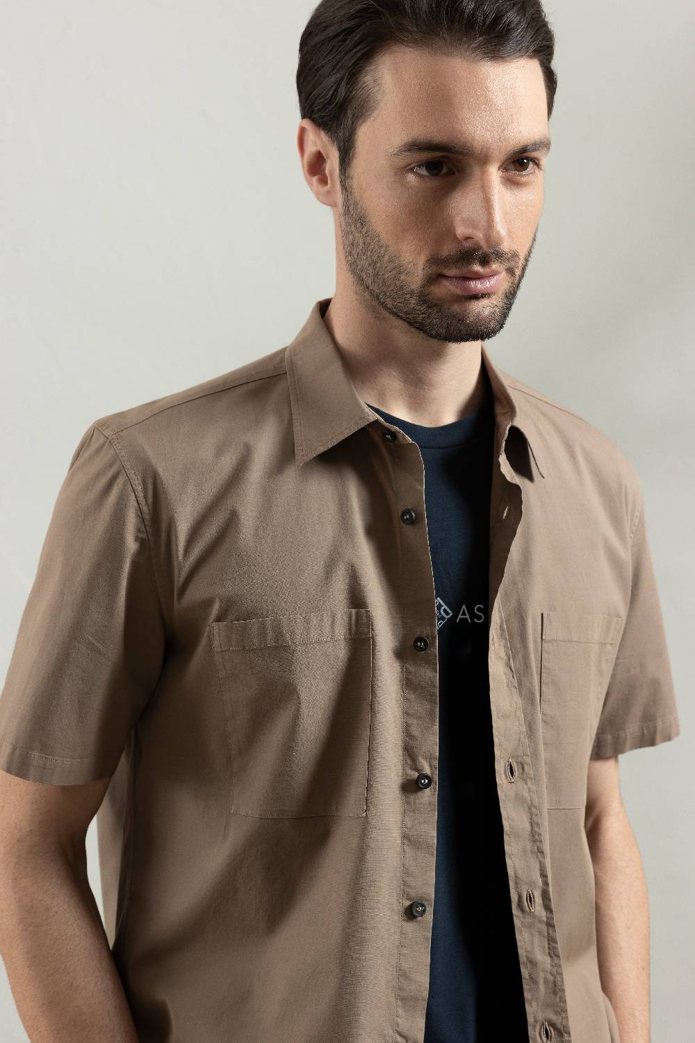 Peserico Camicia In Popeline Di Cotone Stretch