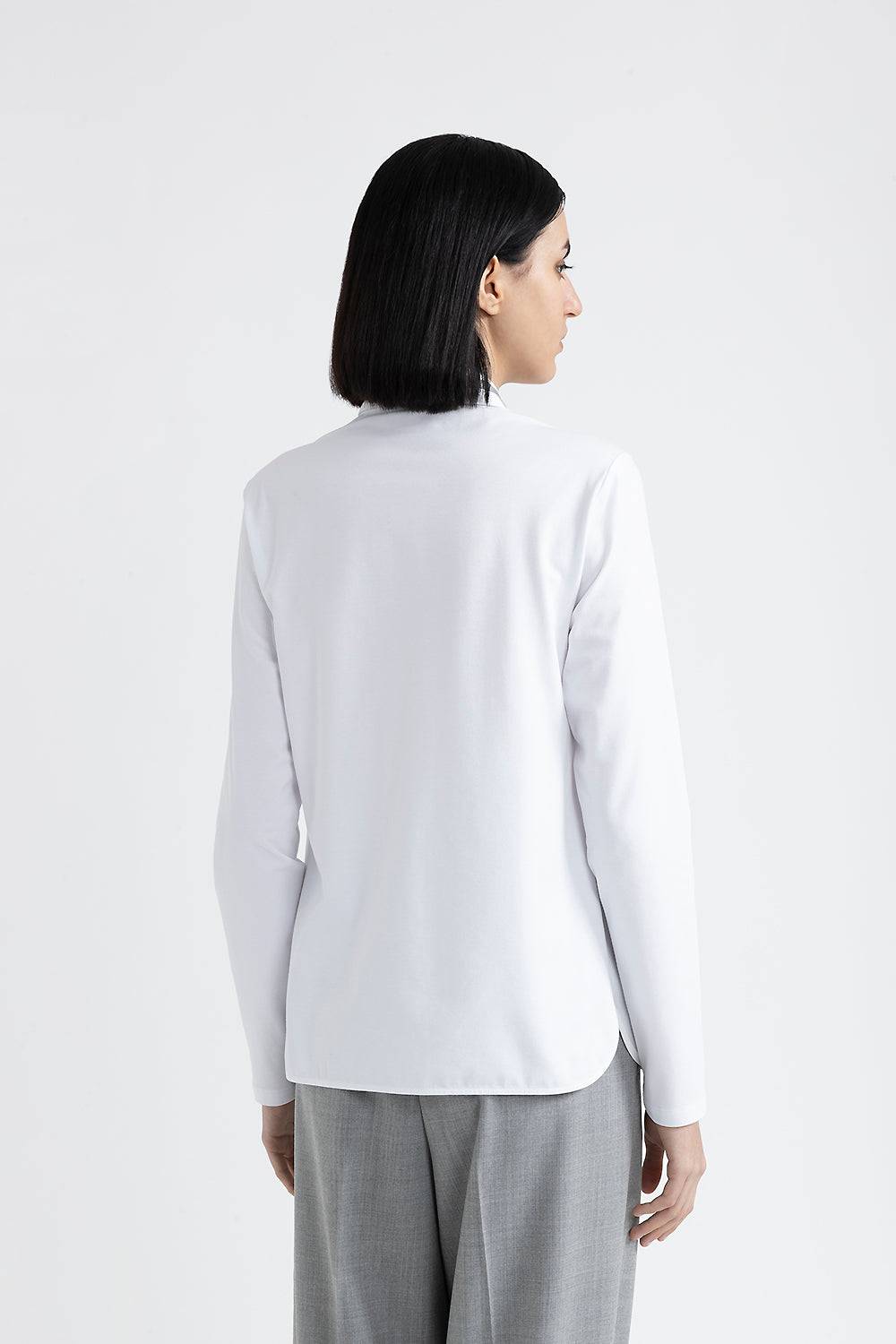 Peserico Camicia In Popeline E Jersey Di Cotone