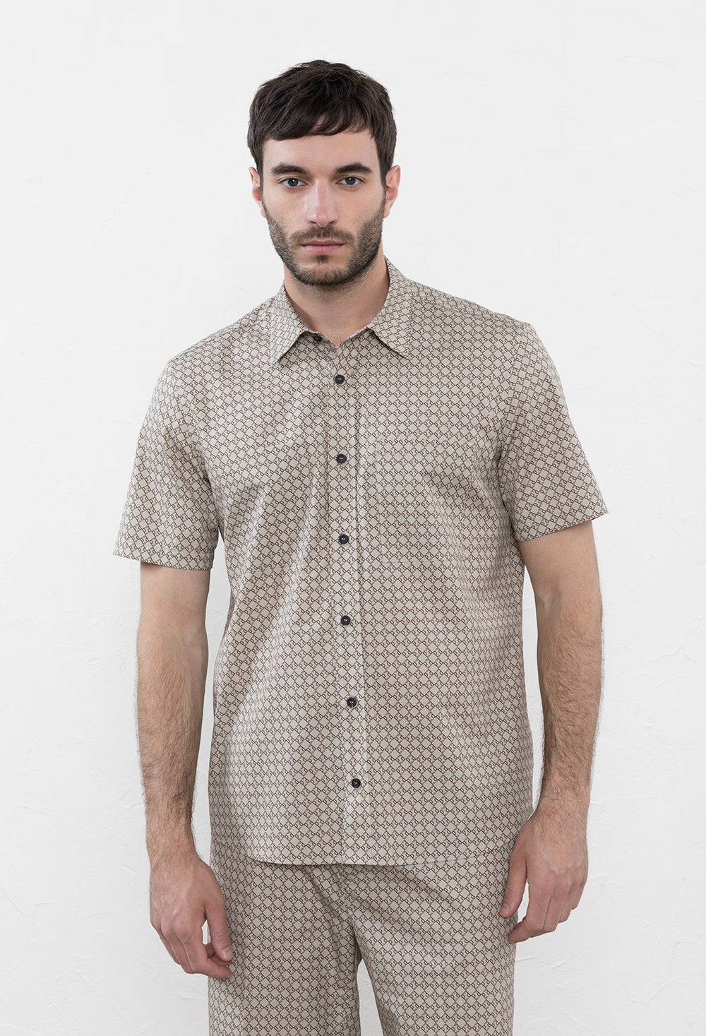 Peserico Camicia in popeline stampato