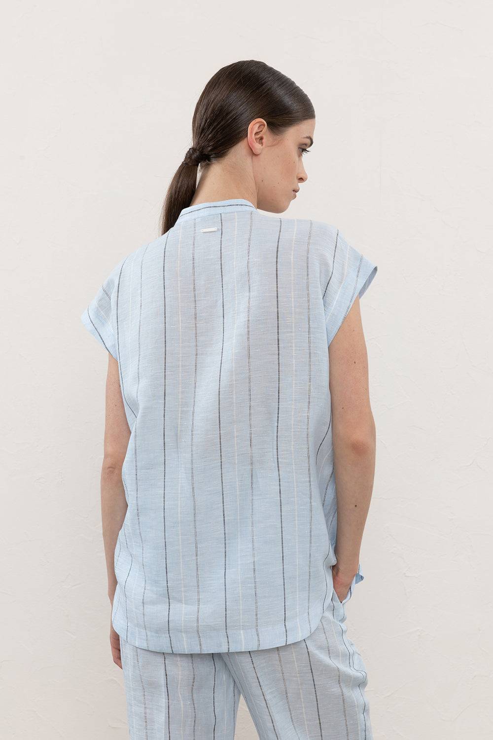 Peserico Camicia In Puro Lino Multiriga