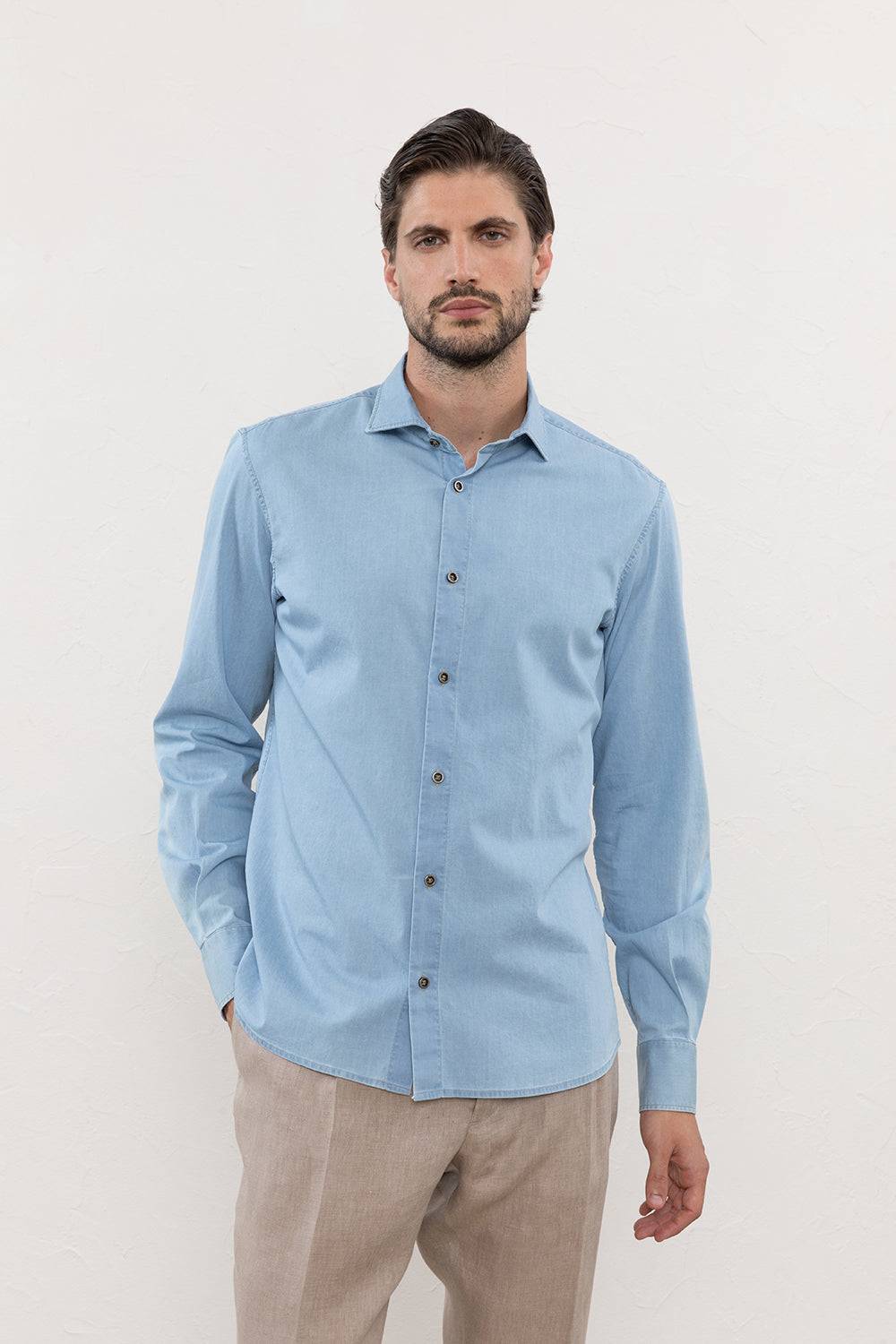 Peserico Camicia sportiva in leggero denim comfort