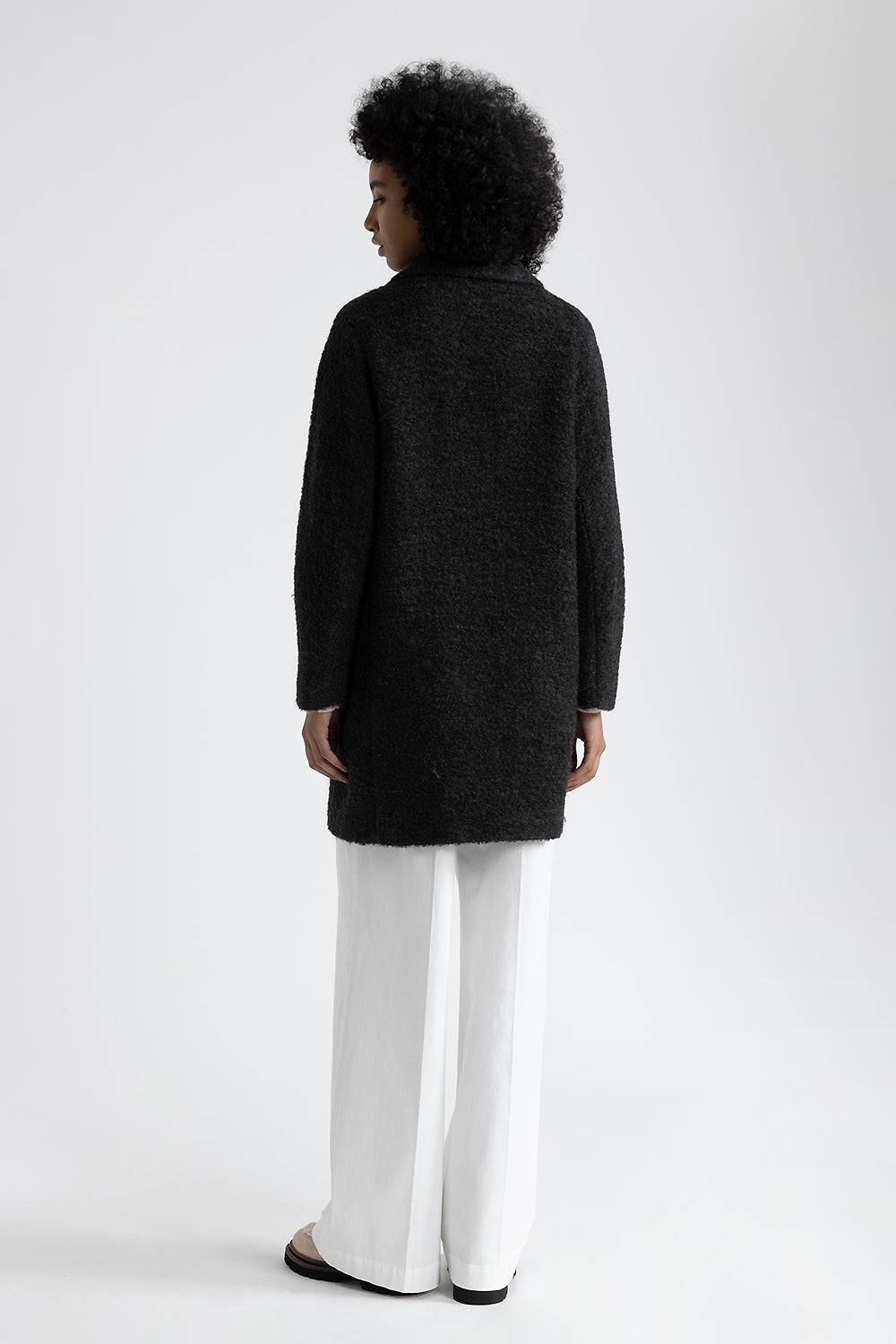 Peserico Cappotto In Panno Bouclè Di Lana E Alpaca