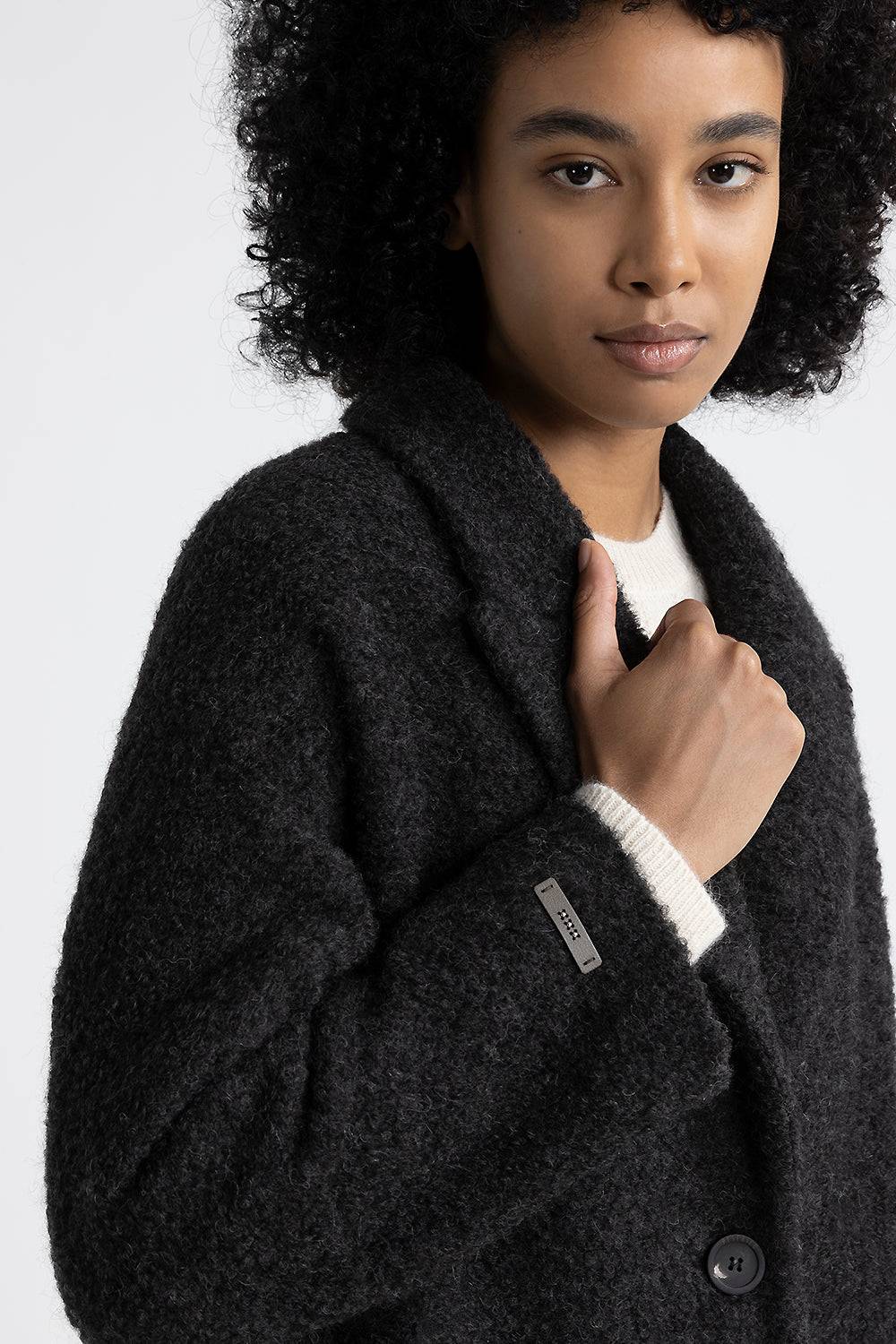 Peserico Cappotto In Panno Bouclè Di Lana E Alpaca