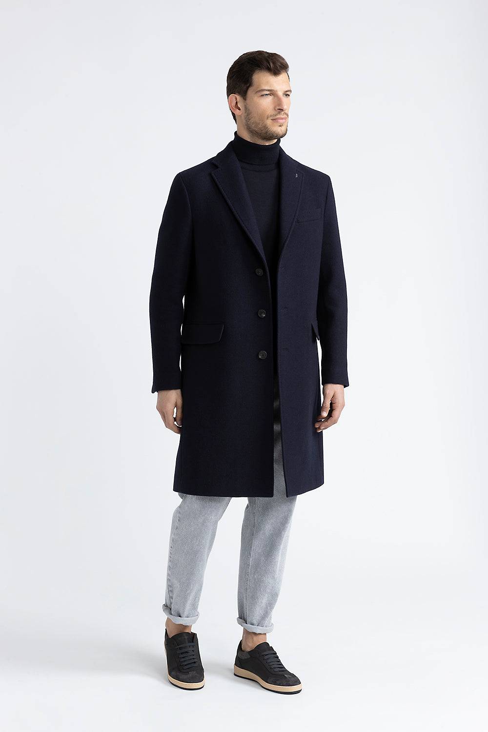 Peserico Cappotto Monopetto In Pura Lana