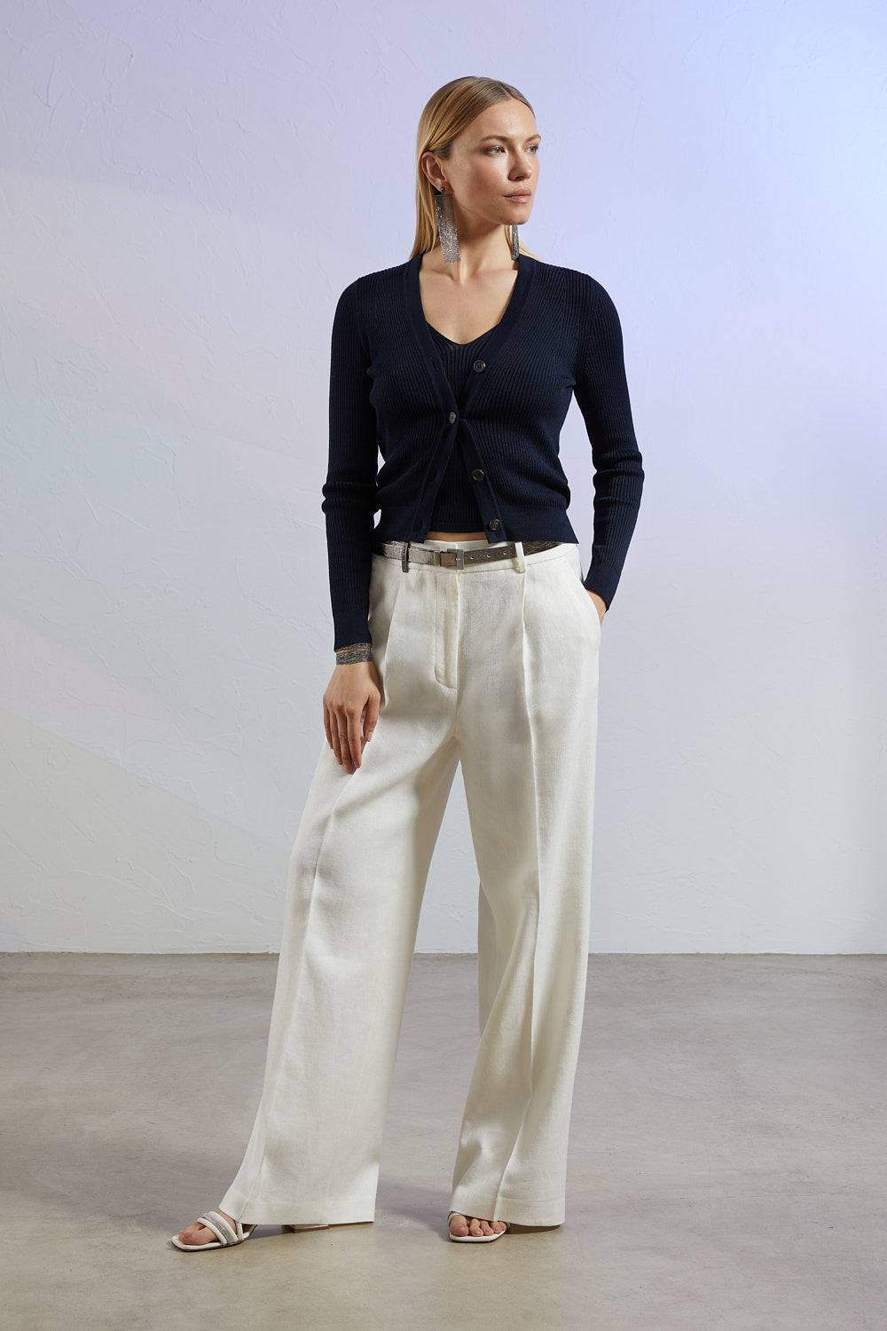 Peserico Cardigan In Filato Di Seta E Cotone