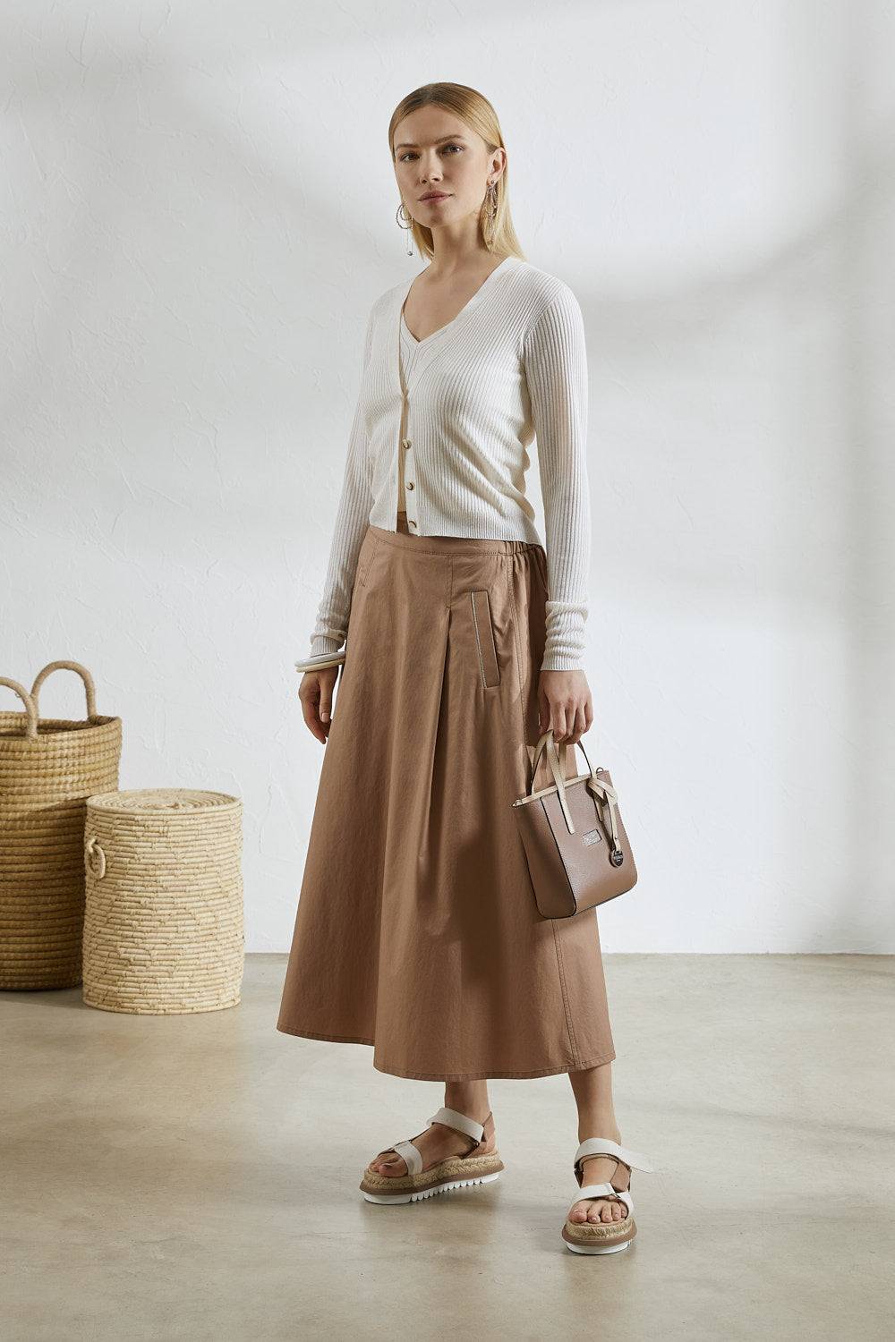 Peserico Cardigan In Filato Mélange Misto Viscosa