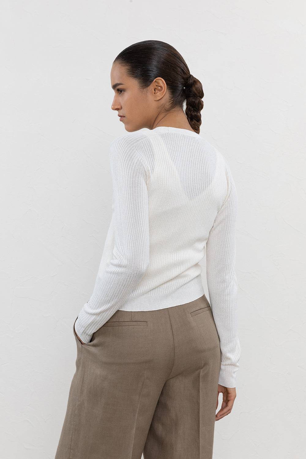 Peserico Cardigan In Filato Mélange Misto Viscosa