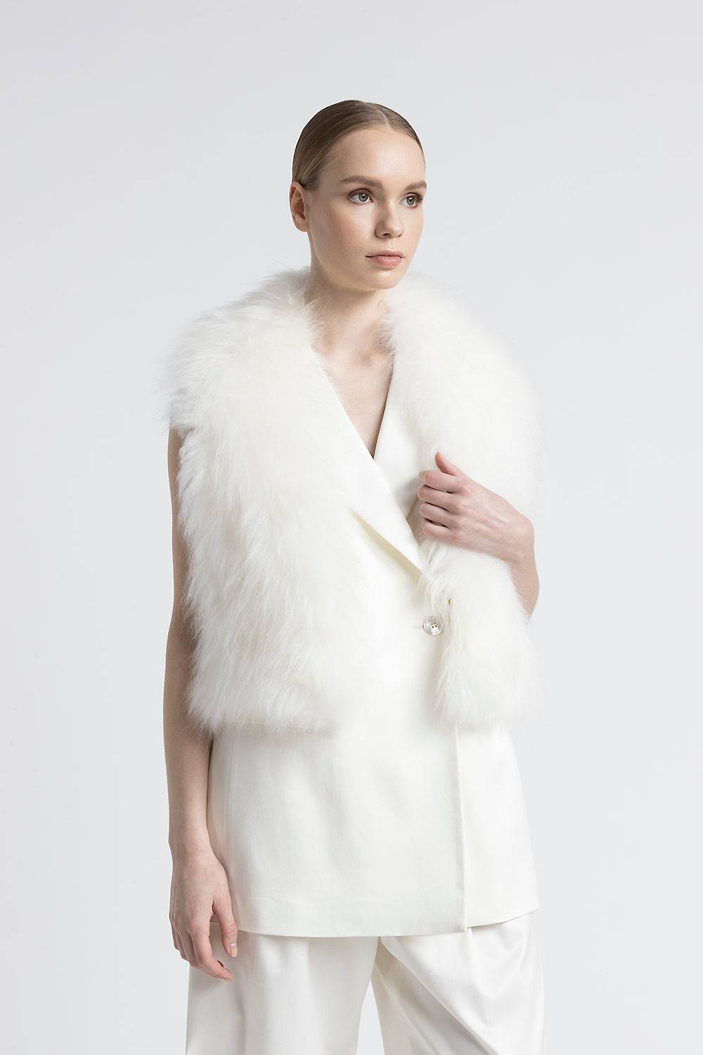 Peserico Collo in vero pelo di capra cashmere