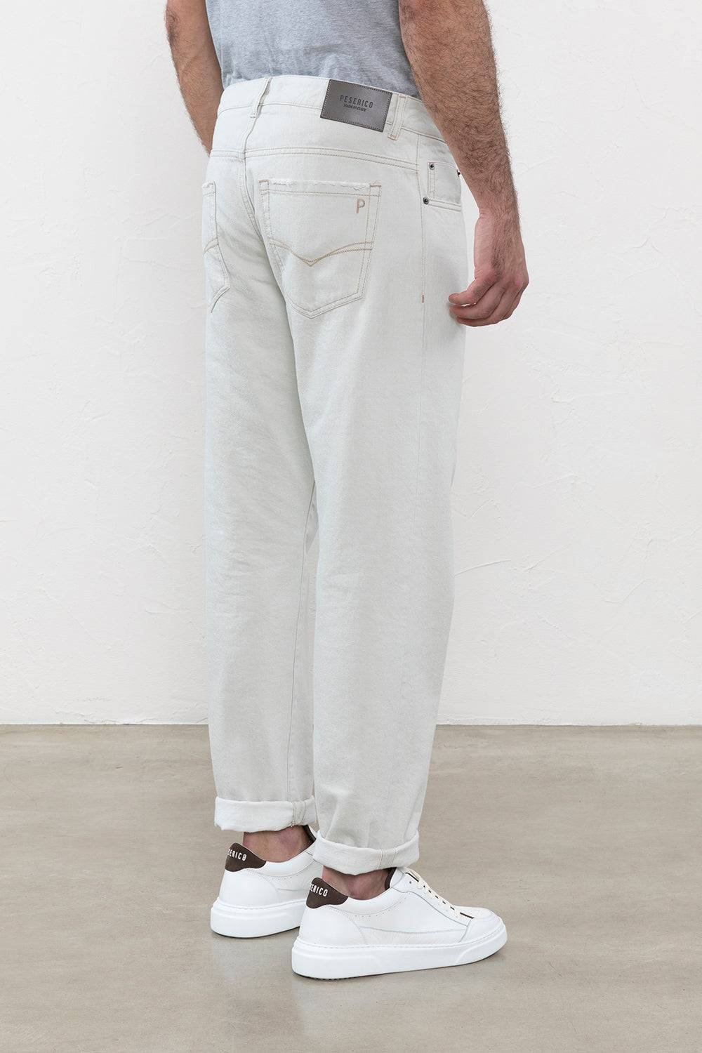 Peserico Denim 5 Tasche In Cimosato Di Cotone