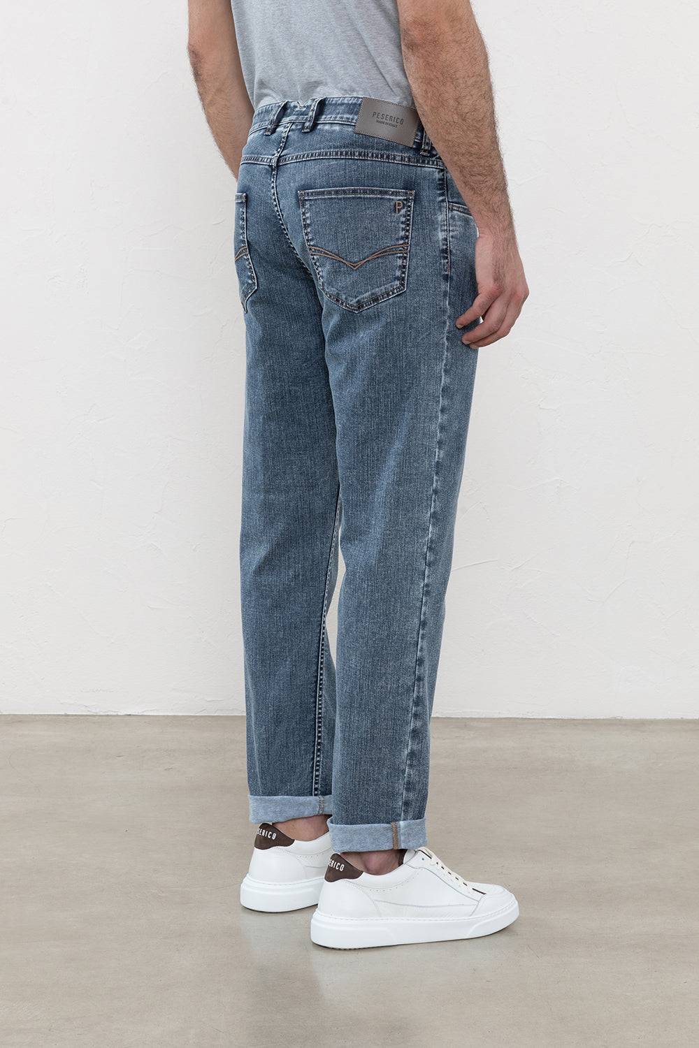Peserico Denim 5 Tasche In Cotone Morbido