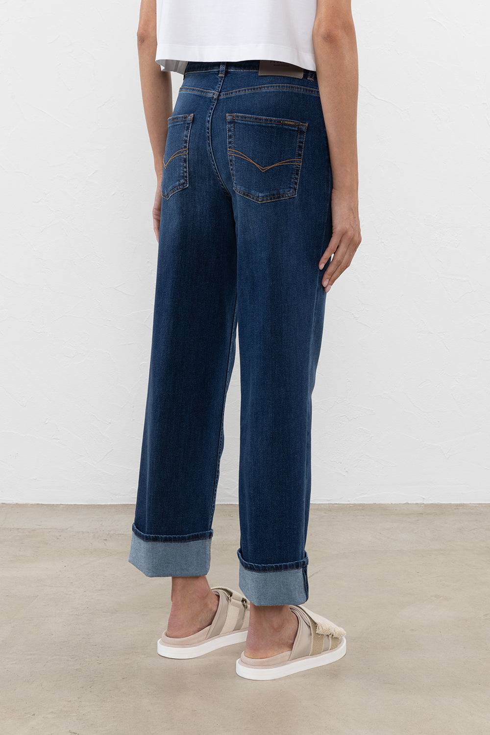 Peserico Denim 5 Tasche In Leggero Cotone Comfort