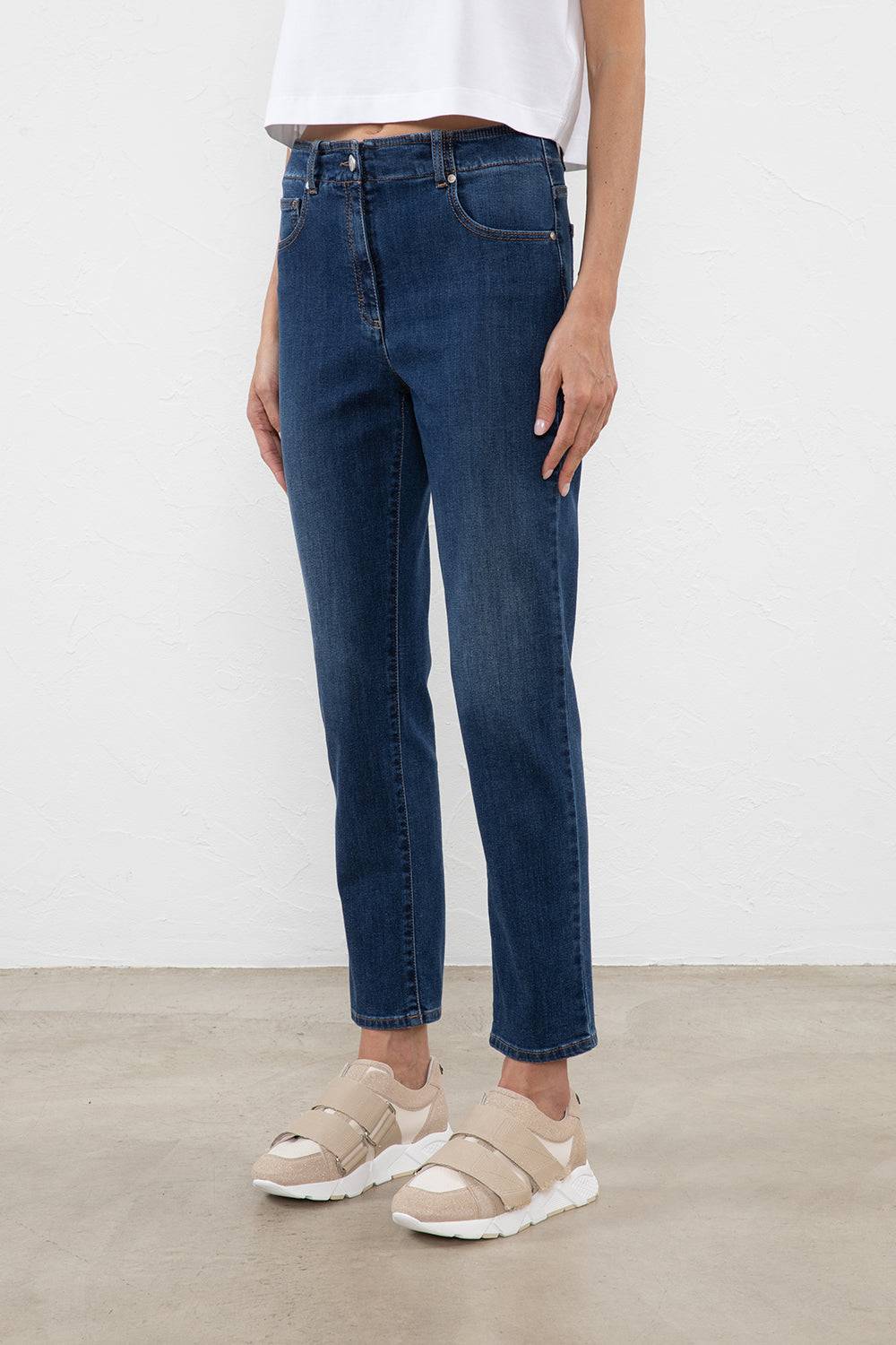 Peserico Denim slim in leggero cotone comfort