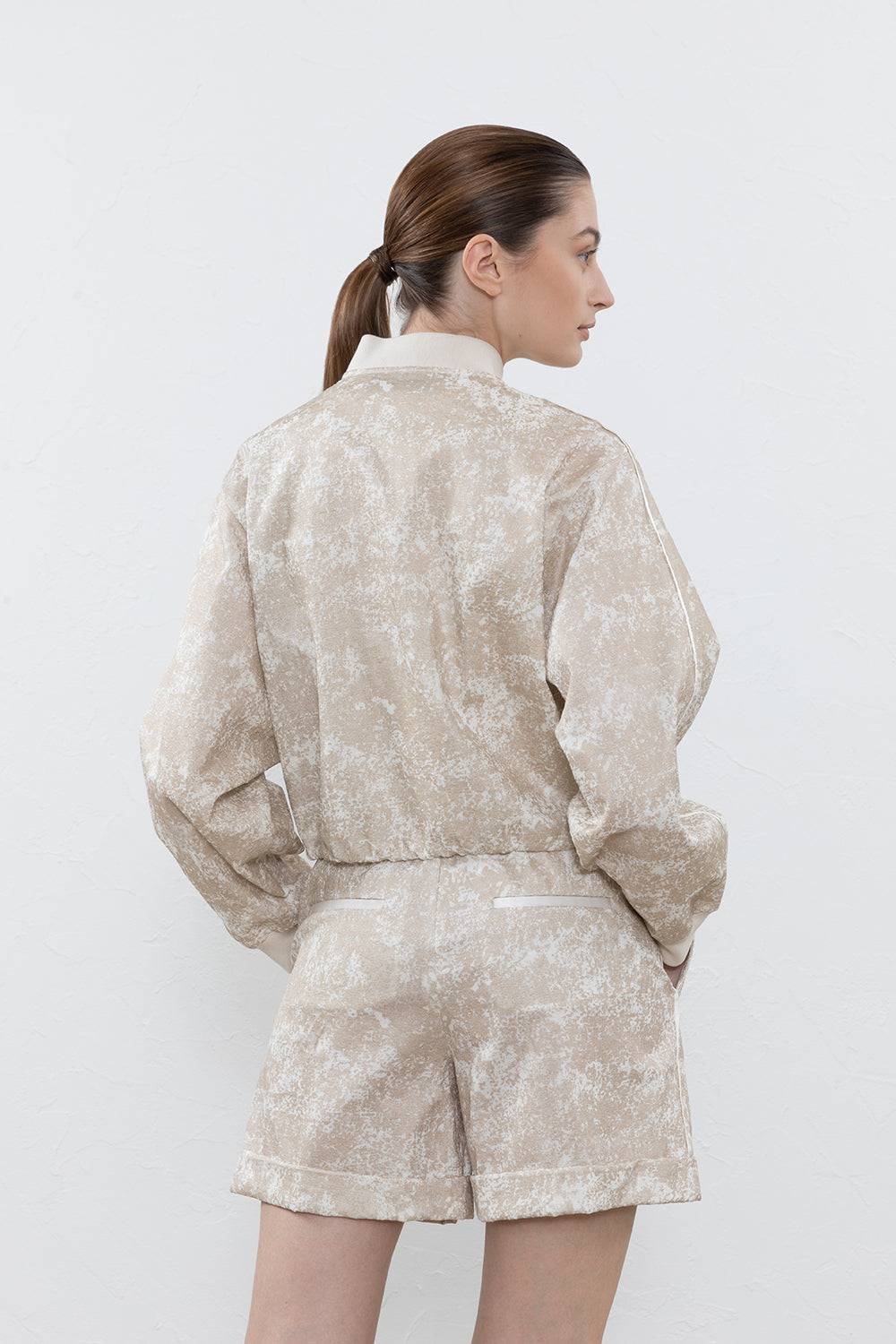 Peserico Felpa Bomber In Laminato Jersey Tricot