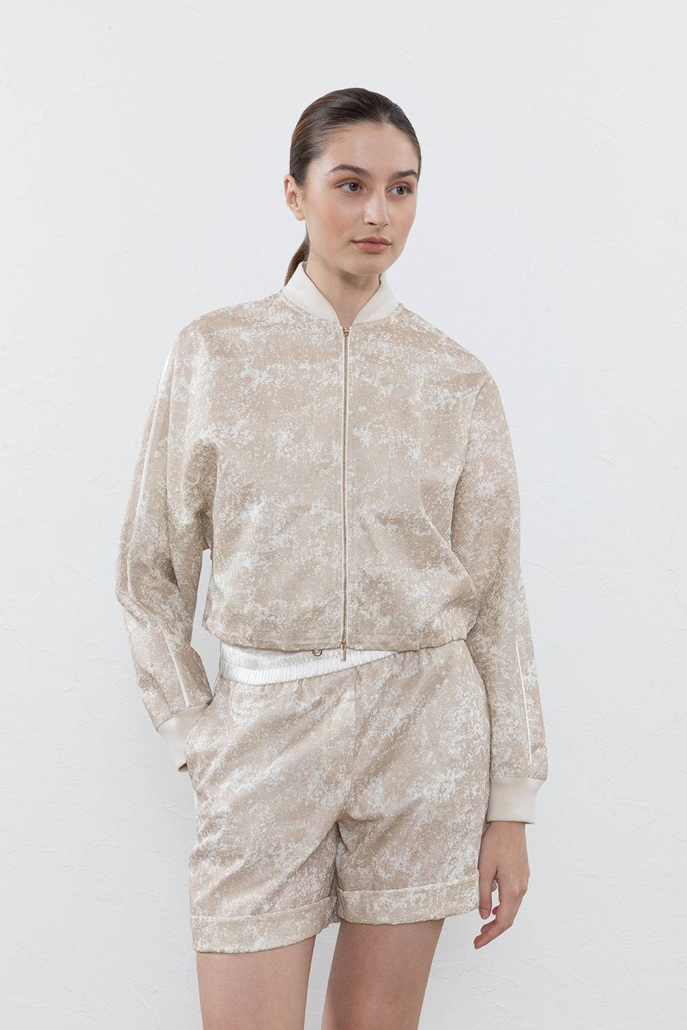 Peserico Felpa bomber in laminato jersey tricot