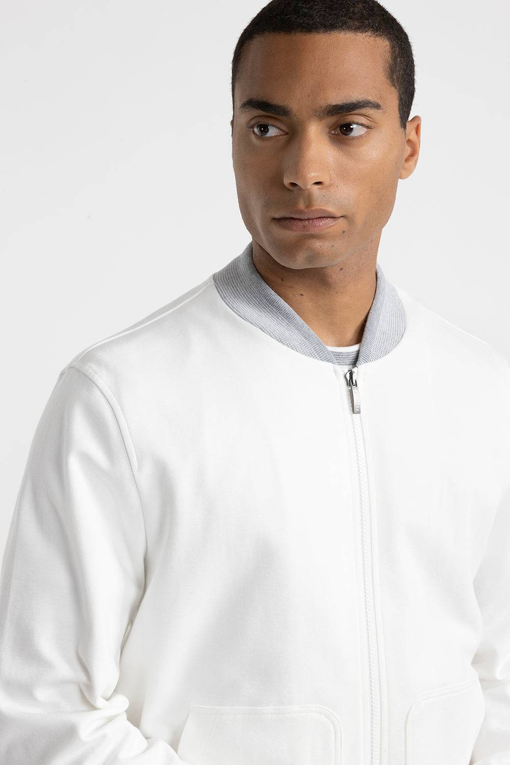 Peserico Felpa Bomber In Misto Cotone