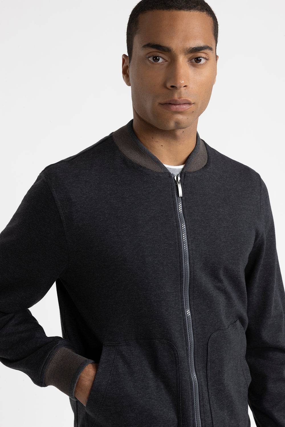Peserico Felpa Bomber In Misto Cotone