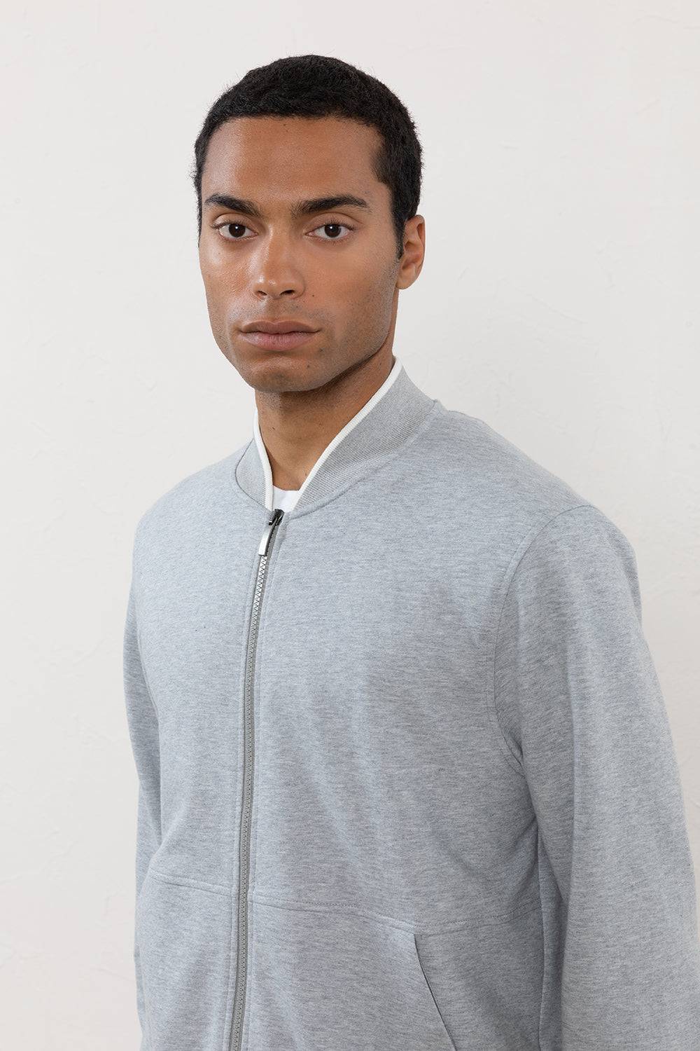 Peserico Felpa Full Zip In Jersey Mélange