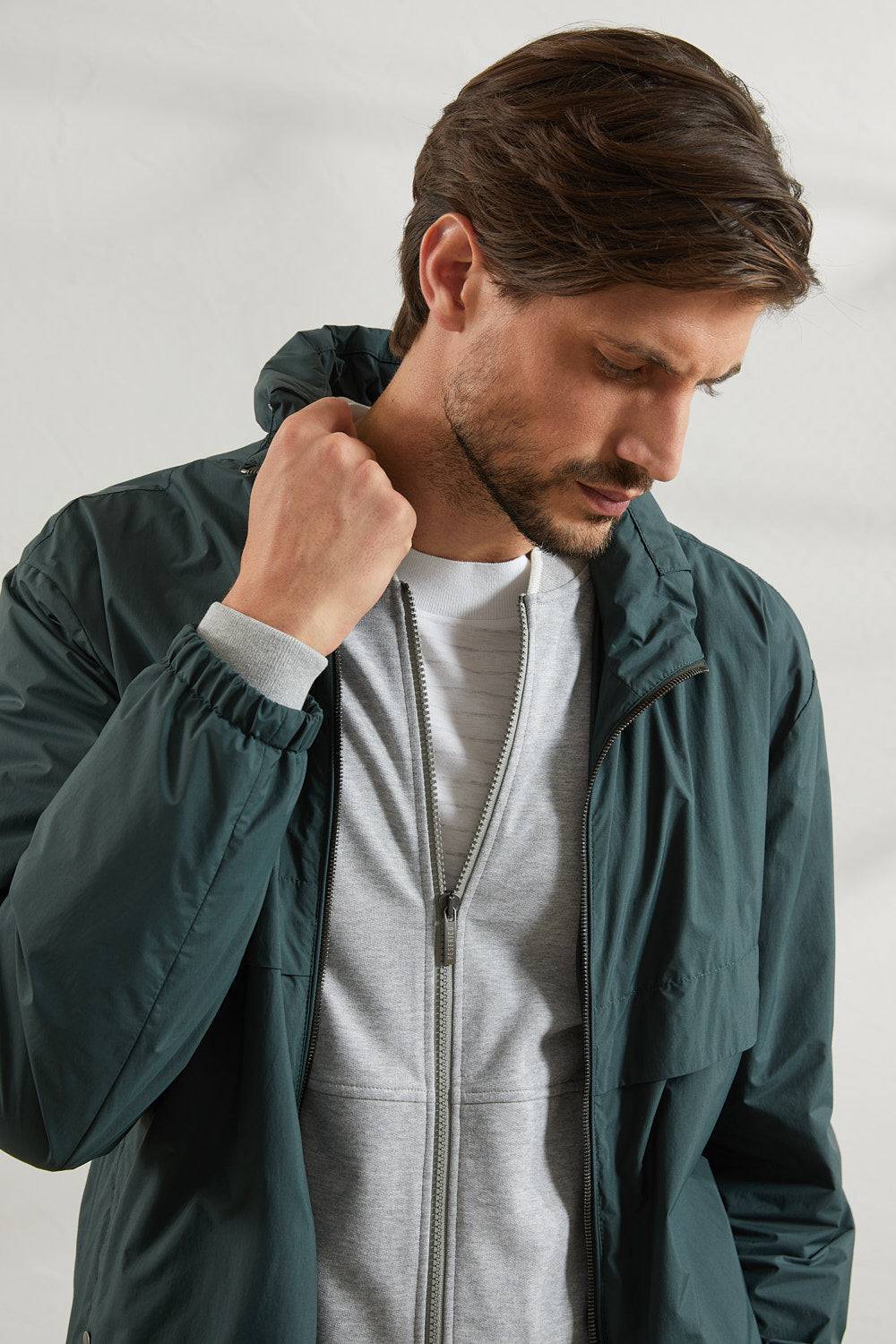 Peserico Felpa Full Zip In Jersey Mélange