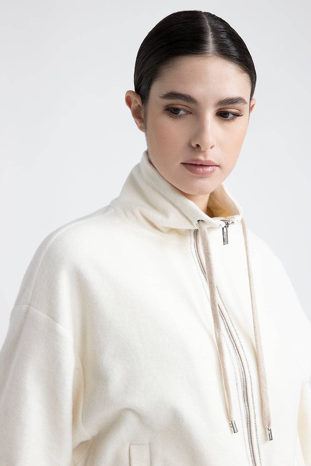 Peserico Felpa In Jersey Con Punto Luce