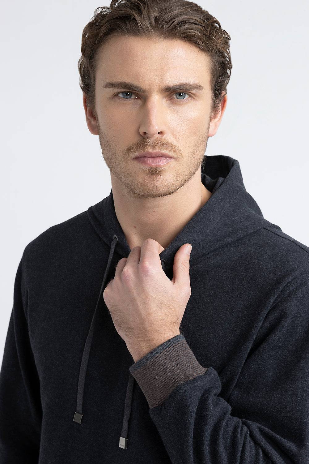 Peserico Felpa In Misto Cotone Con Dettagli Tricot