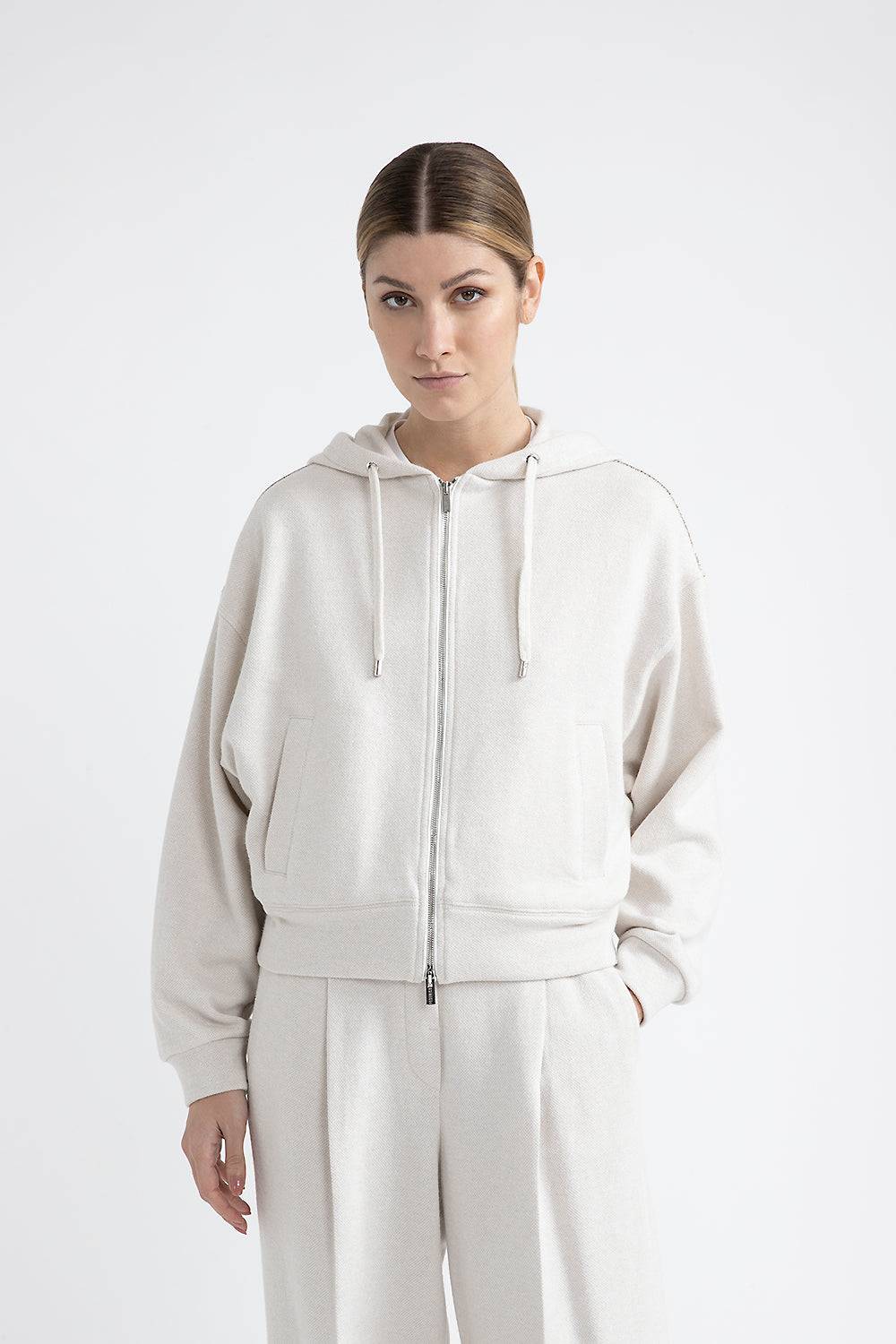 Peserico Felpa lurex di misto lana, cotone e lino