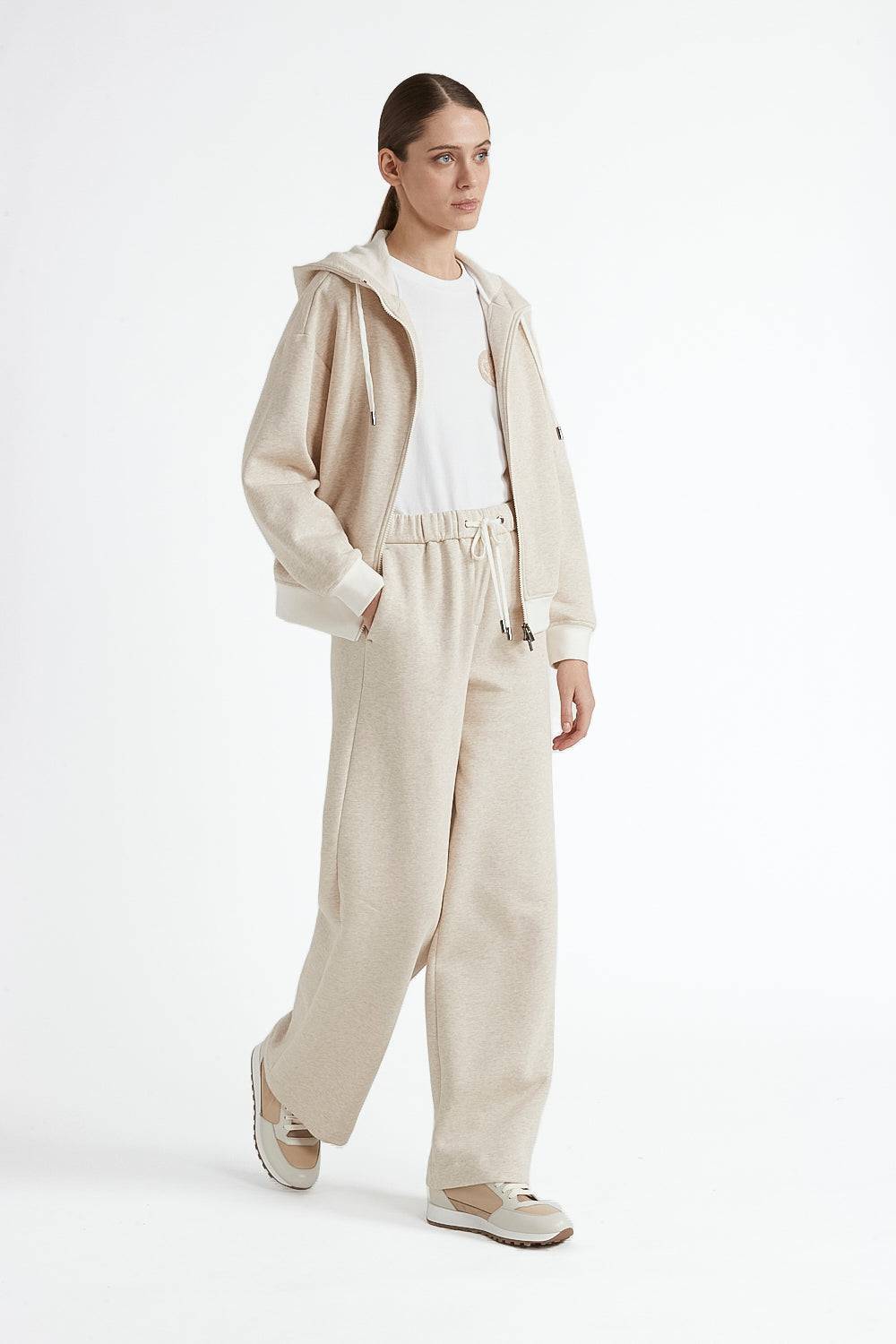 Peserico Felpa Melange Garzata Di Puro Cotone