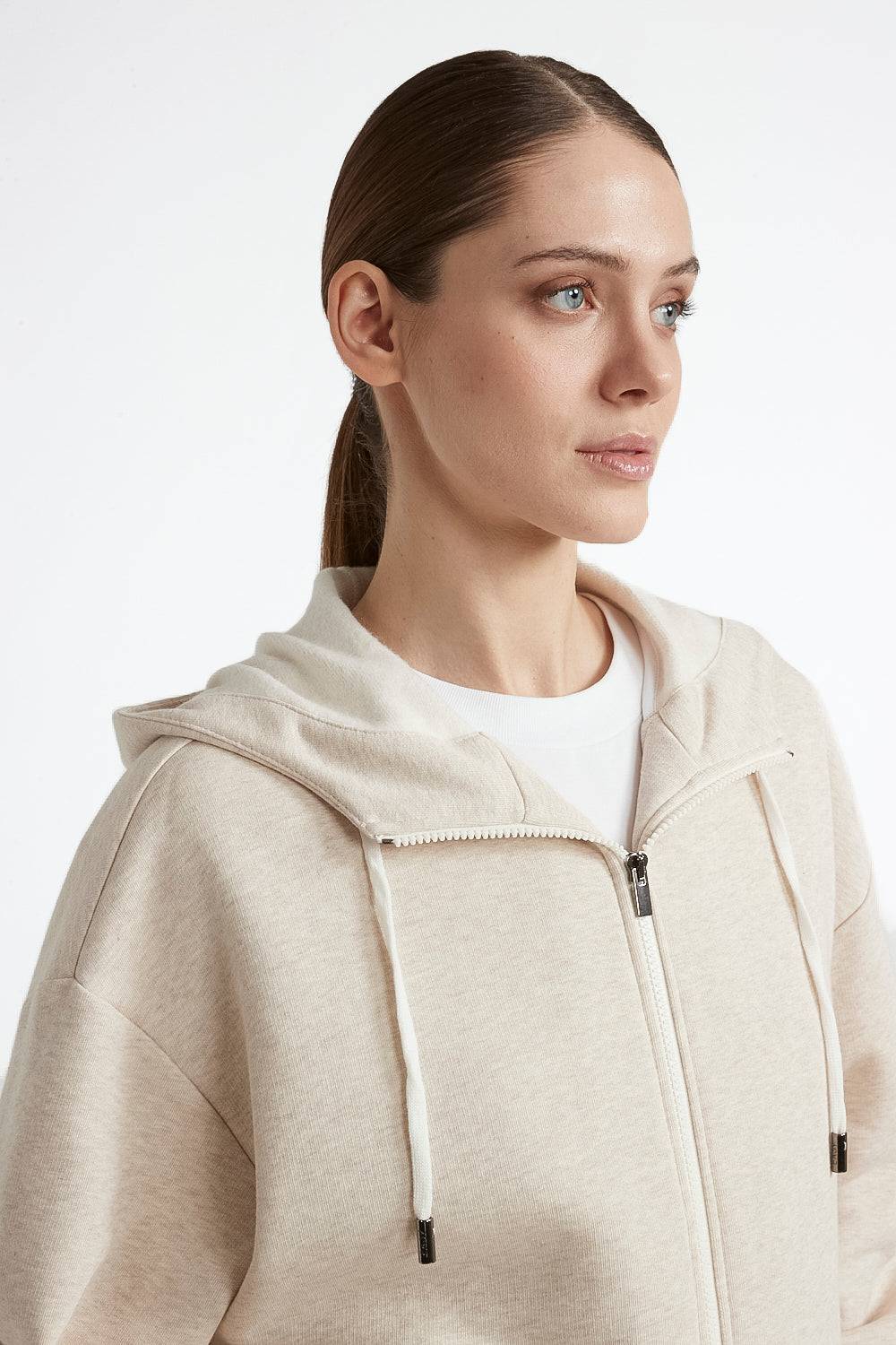 Peserico Felpa Melange Garzata Di Puro Cotone