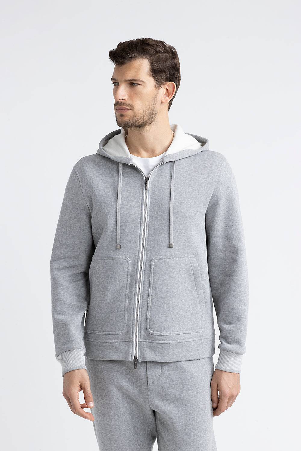 Peserico Felpa melange garzata di puro cotone