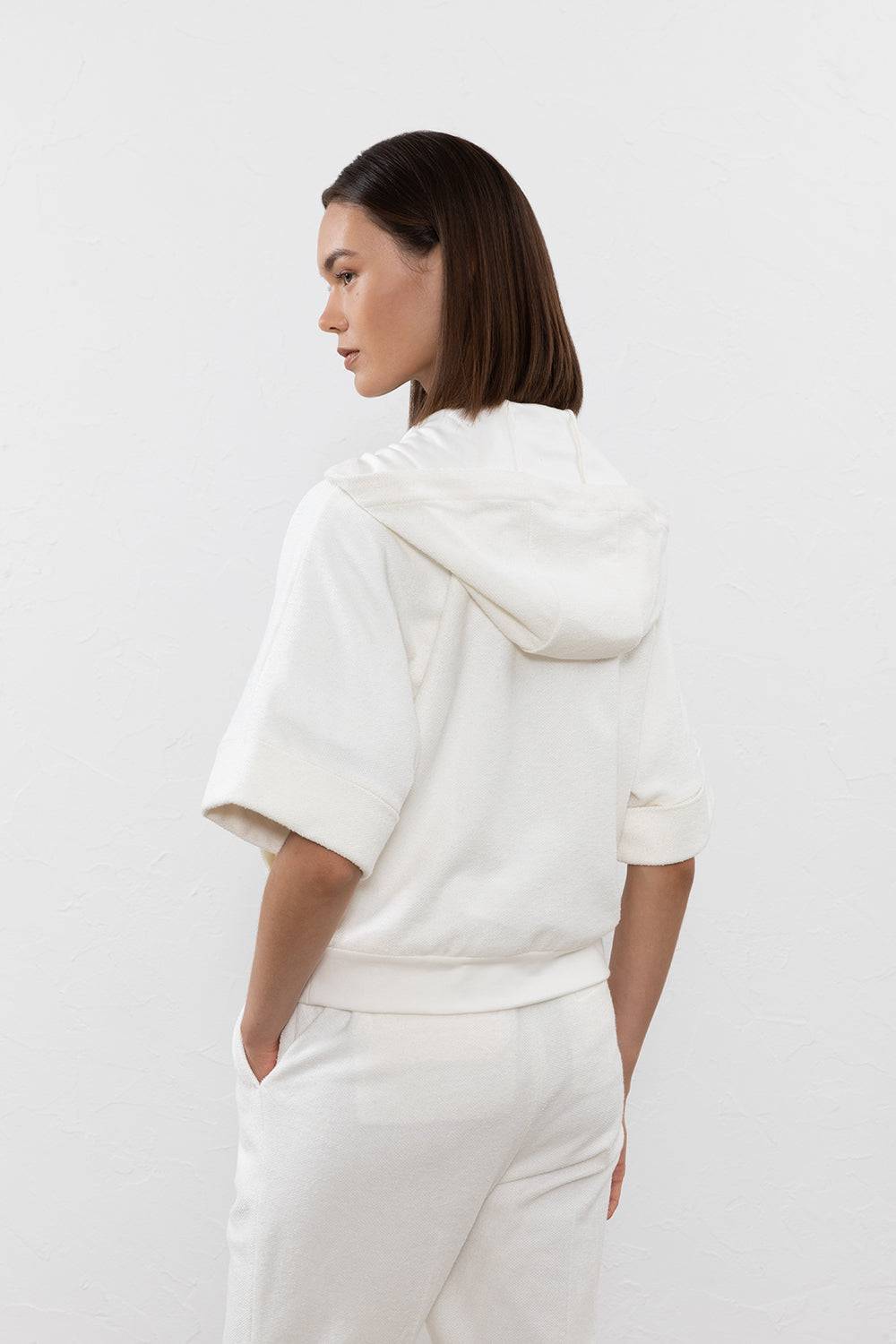 Peserico Felpa Rovesciata In Misto Lino Cotone