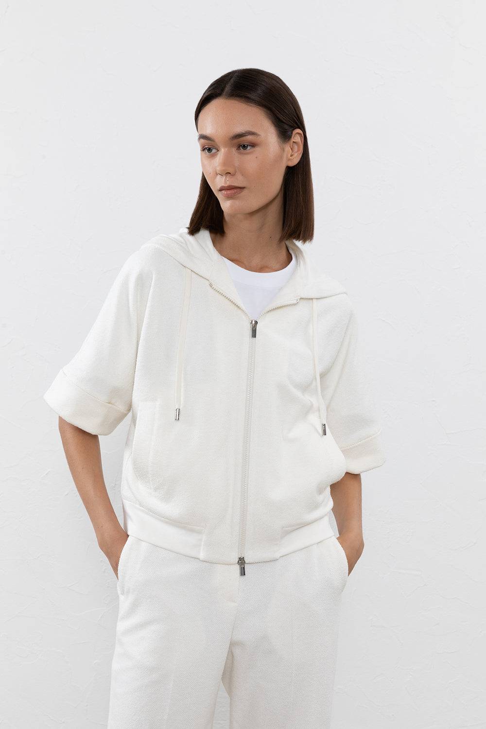 Peserico Felpa rovesciata in misto lino cotone