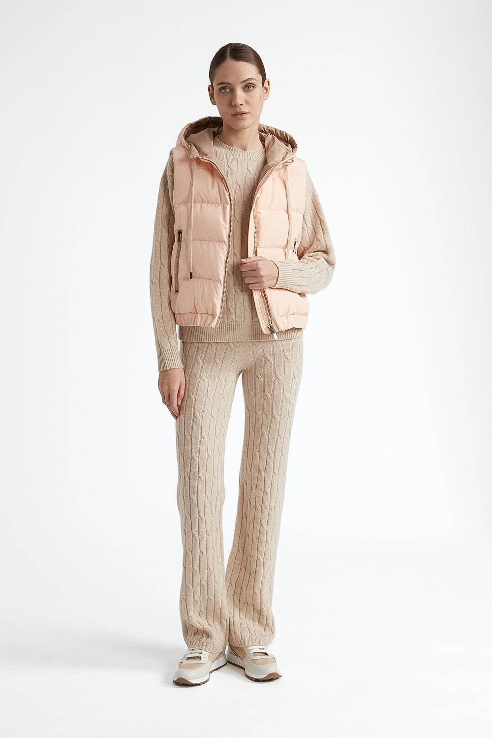 Peserico Gilet Corto Con Cappuccio In Piuma D'oca