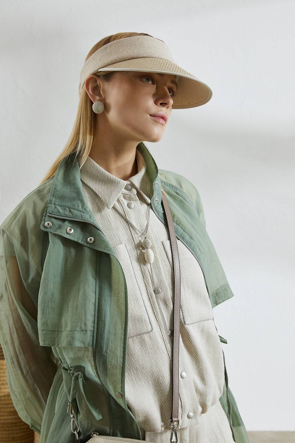 Peserico Gilet In Diagonale Grezza Di Misto Lino